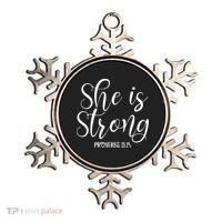 She Is Strong Proverbs 31 25 Gifts Christian Scripture Ornament thumb 0