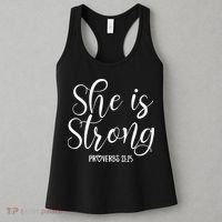 She Is Strong Proverbs 31 25 Gifts Christian Scripture Women's Tank Top thumb 3