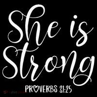 She Is Strong Proverbs 31 25 Gifts Christian Scripture Women's Long Sleeve Shirt thumb 2
