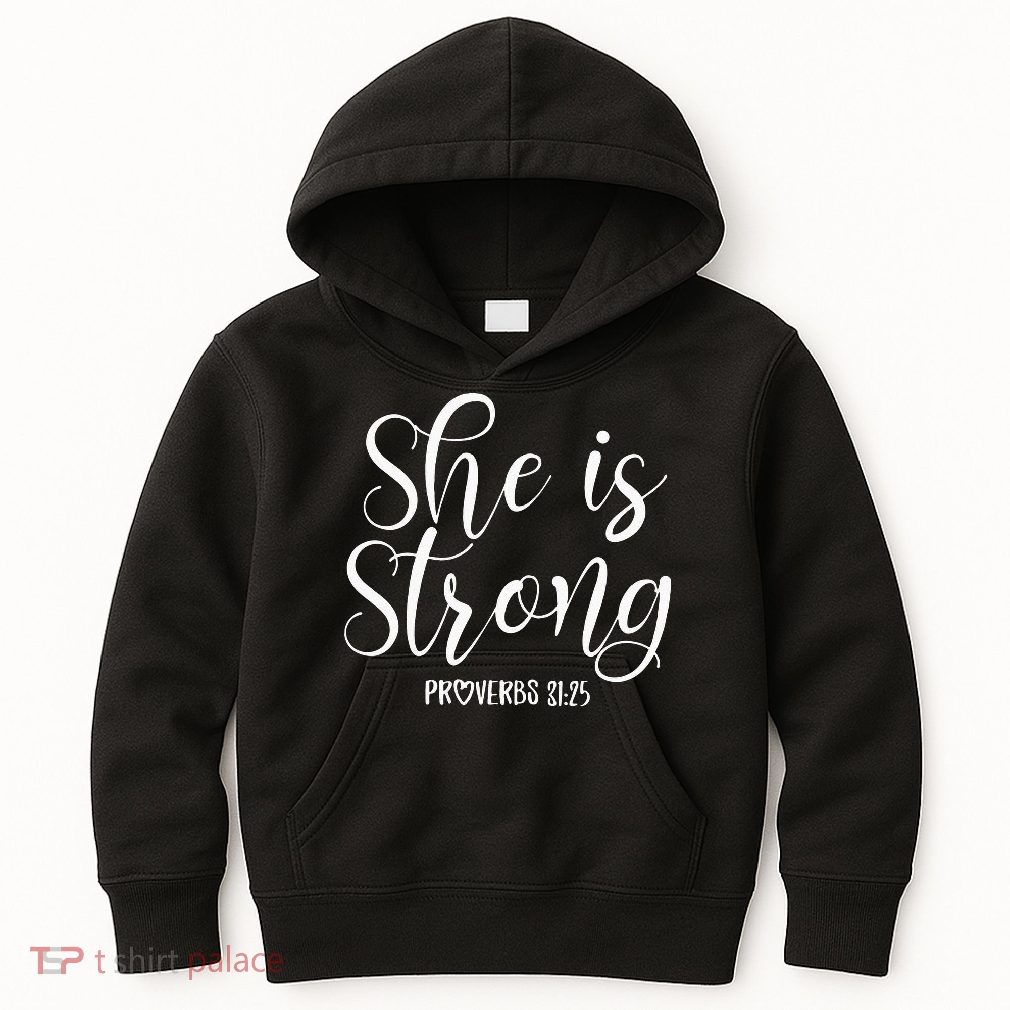 She Is Strong Proverbs 31 25 Gifts Christian Scripture Kids Hoodie