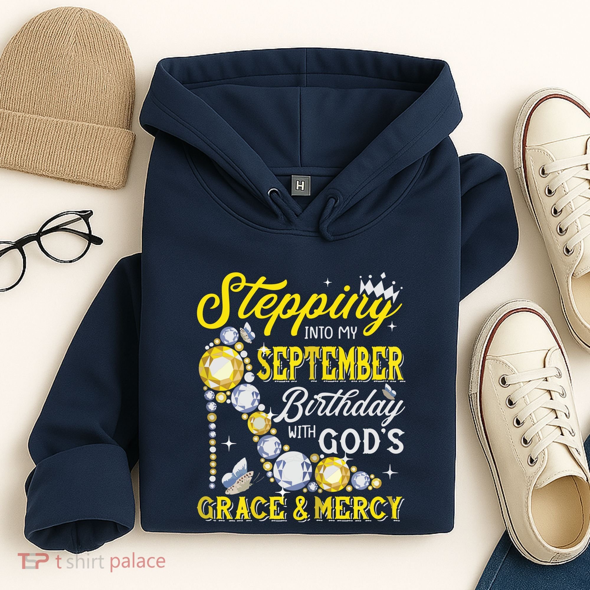 Stepping Into September Birthday With Gods Grace And Mercy Hoodie