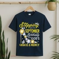 Stepping Into September Birthday With Gods Grace And Mercy T-Shirt thumb 2