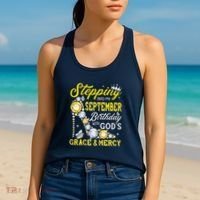 Stepping Into September Birthday With Gods Grace And Mercy Women's Tank Top thumb 2