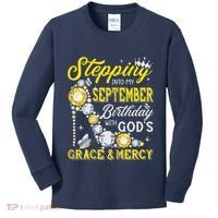 Stepping Into September Birthday With Gods Grace And Mercy Kids Long Sleeve Shirt thumb 0