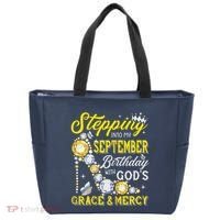 Stepping Into September Birthday With Gods Grace And Mercy Tote Bag thumb 0