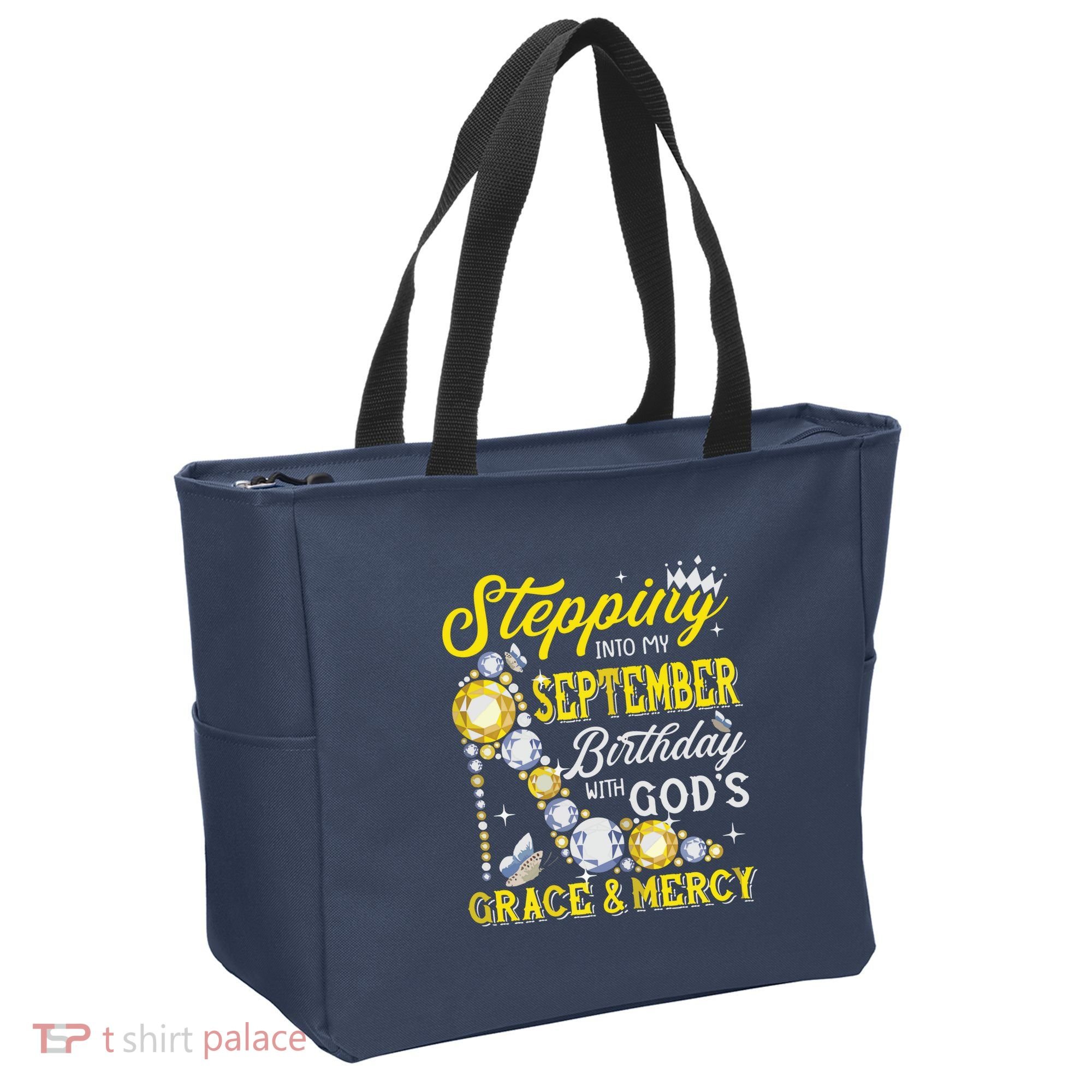 Stepping Into September Birthday With Gods Grace And Mercy Tote Bag