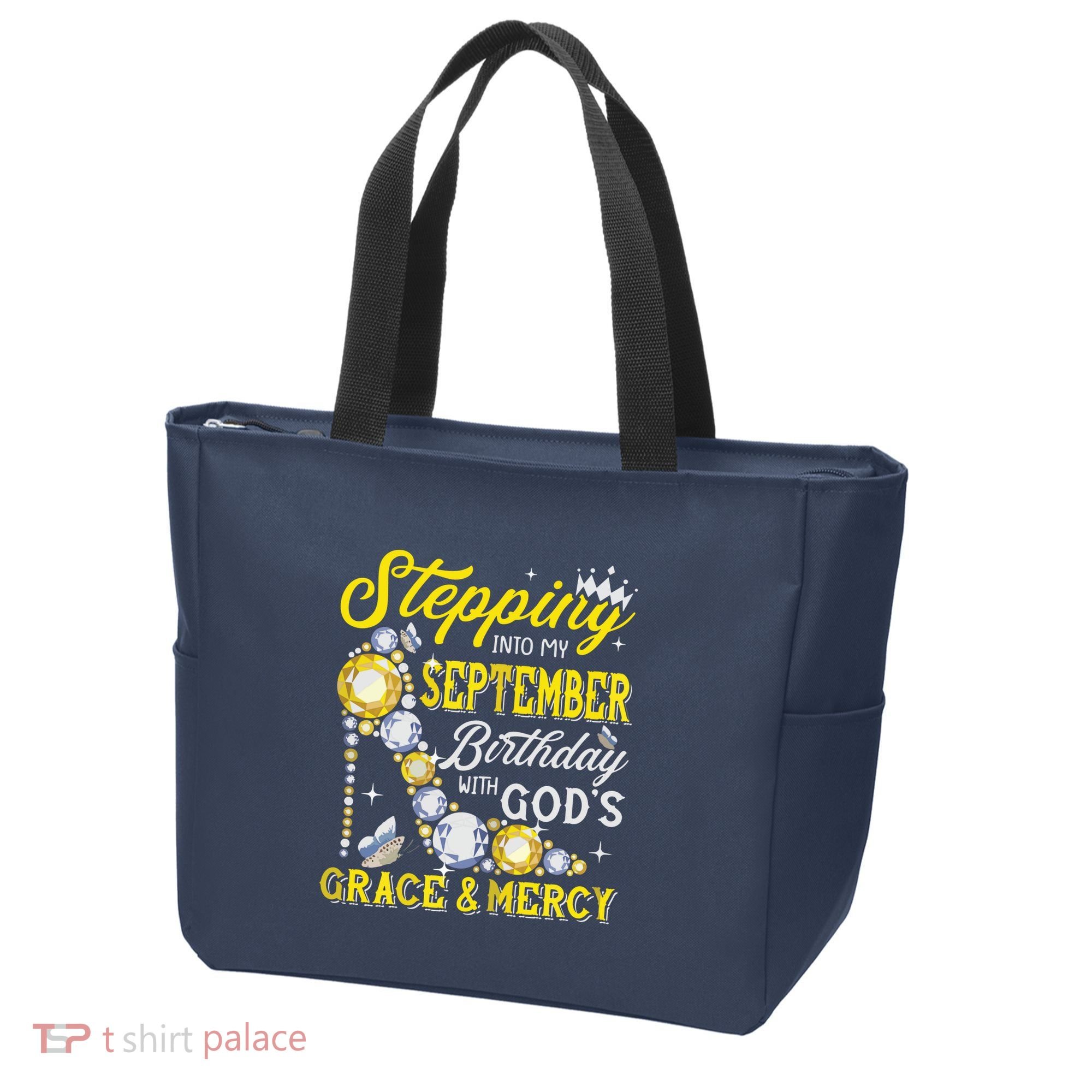 Stepping Into September Birthday With Gods Grace And Mercy Tote Bag