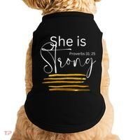 She Is Strong Proverbs 3125 Bible Verse Slogan Western Cross Doggie Tank thumb 0