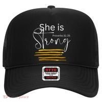 She Is Strong Proverbs 3125 Bible Verse Slogan Western Cross Hat thumb 0