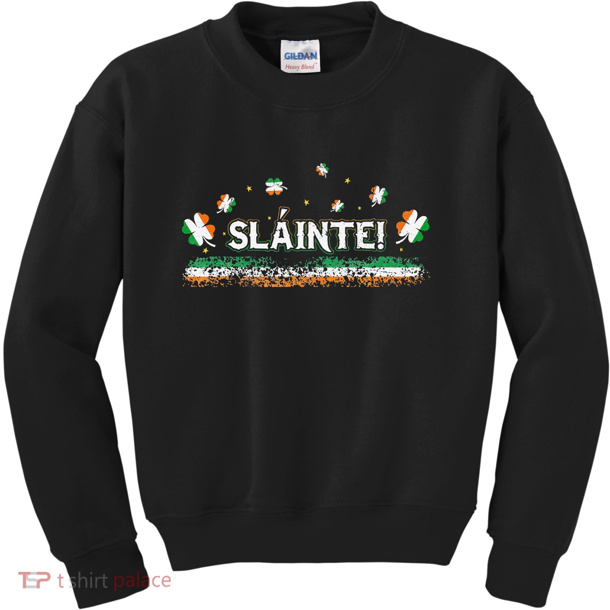 Slainte Ireland Shamrock Irish Flag Cheers Funny Ireland Tee Kids Sweatshirt