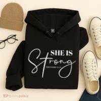 She Is Strong Christian Women Athlete Gym Workout Hoodie thumb 4