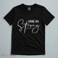 She Is Strong Christian Women Athlete Gym Workout T-Shirt thumb 5