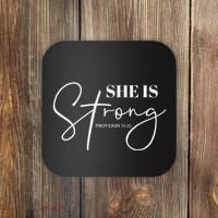 She Is Strong Christian Women Athlete Gym Workout Coaster thumb 0