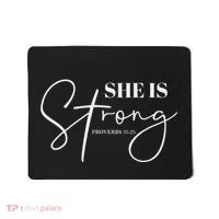 She Is Strong Christian Women Athlete Gym Workout Mousepad thumb 0