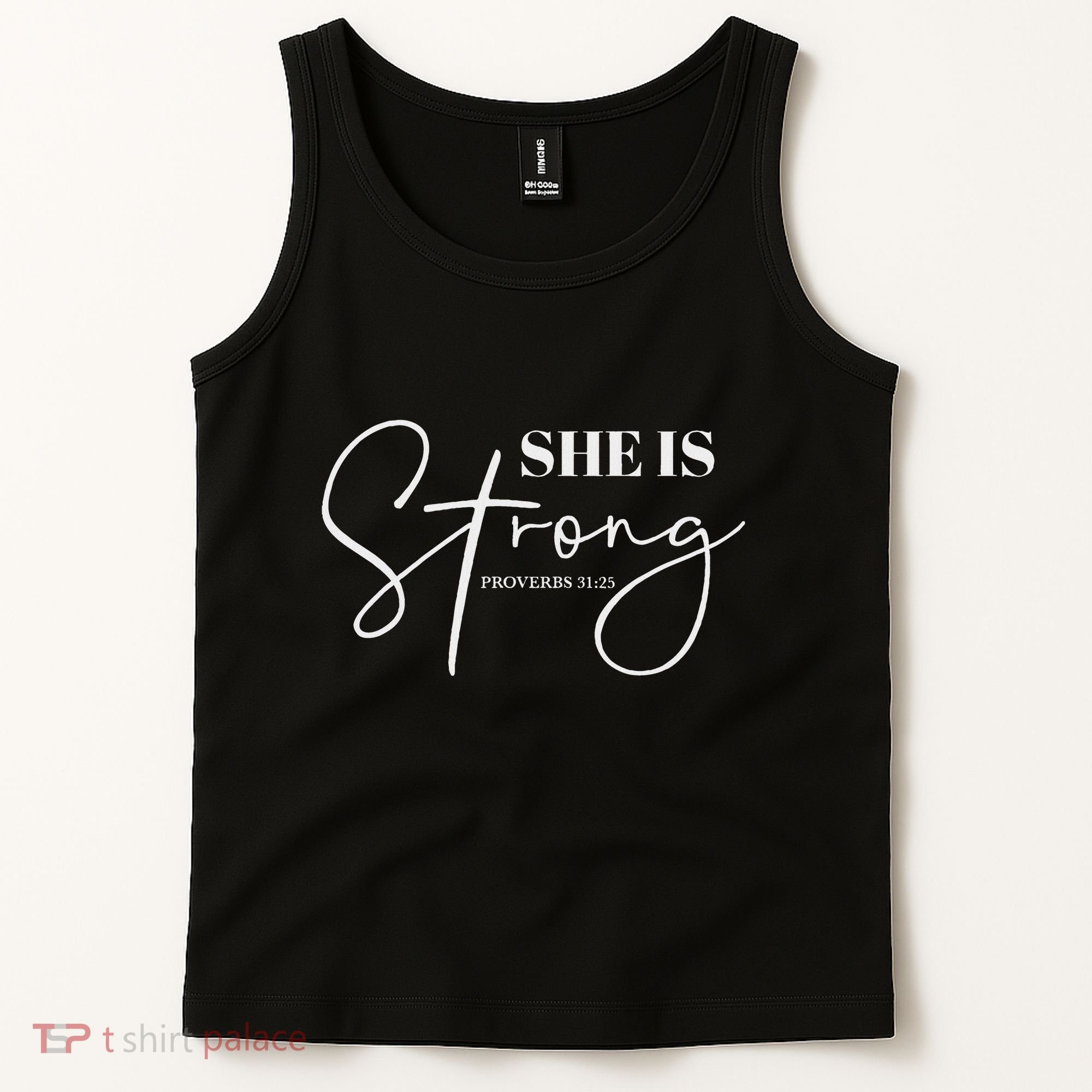 She Is Strong Christian Women Athlete Gym Workout Tank Top
