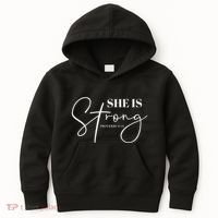 She Is Strong Christian Women Athlete Gym Workout Kids Hoodie thumb 0