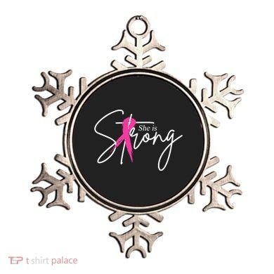 She Is Strong Breast Cancer Awareness Ribbon Ornament