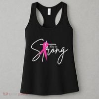 She Is Strong Breast Cancer Awareness Ribbon Women's Tank Top thumb 3
