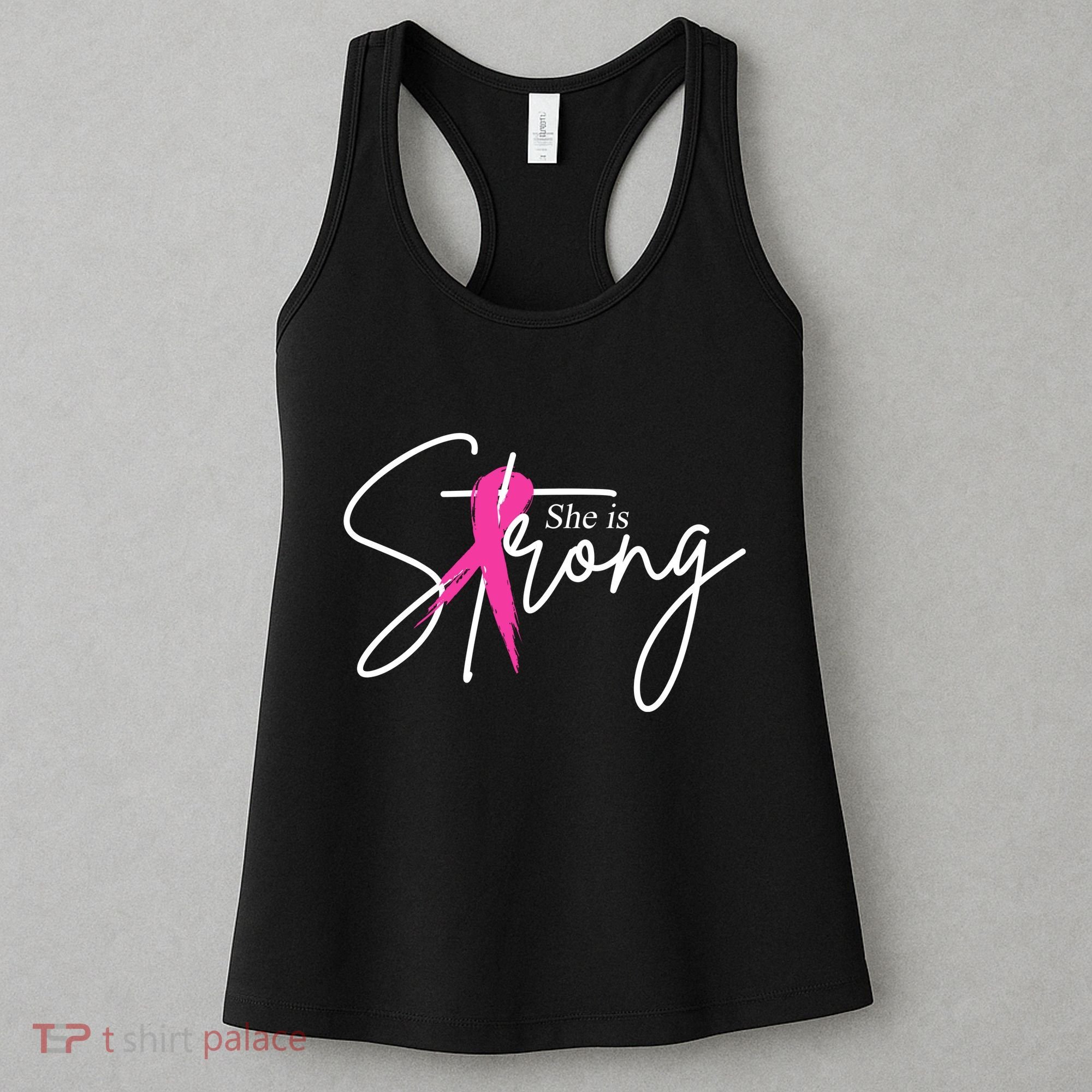 She Is Strong Breast Cancer Awareness Ribbon Women's Tank Top