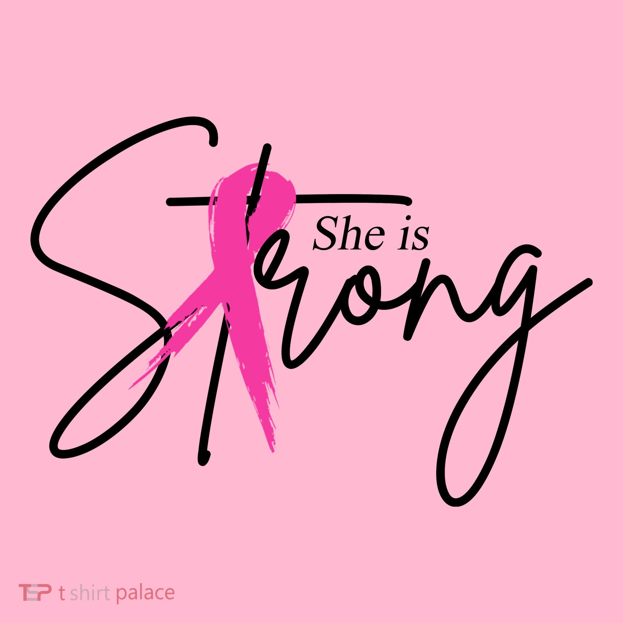 She Is Strong Breast Cancer Awareness Ribbon Hoodie