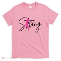 She Is Strong Breast Cancer Awareness Ribbon T-Shirt thumb 0