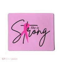 She Is Strong Breast Cancer Awareness Ribbon Mousepad thumb 0