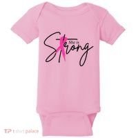 She Is Strong Breast Cancer Awareness Ribbon Baby Bodysuit thumb 0