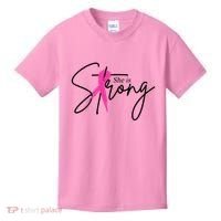 She Is Strong Breast Cancer Awareness Ribbon Kids T-Shirt thumb 0