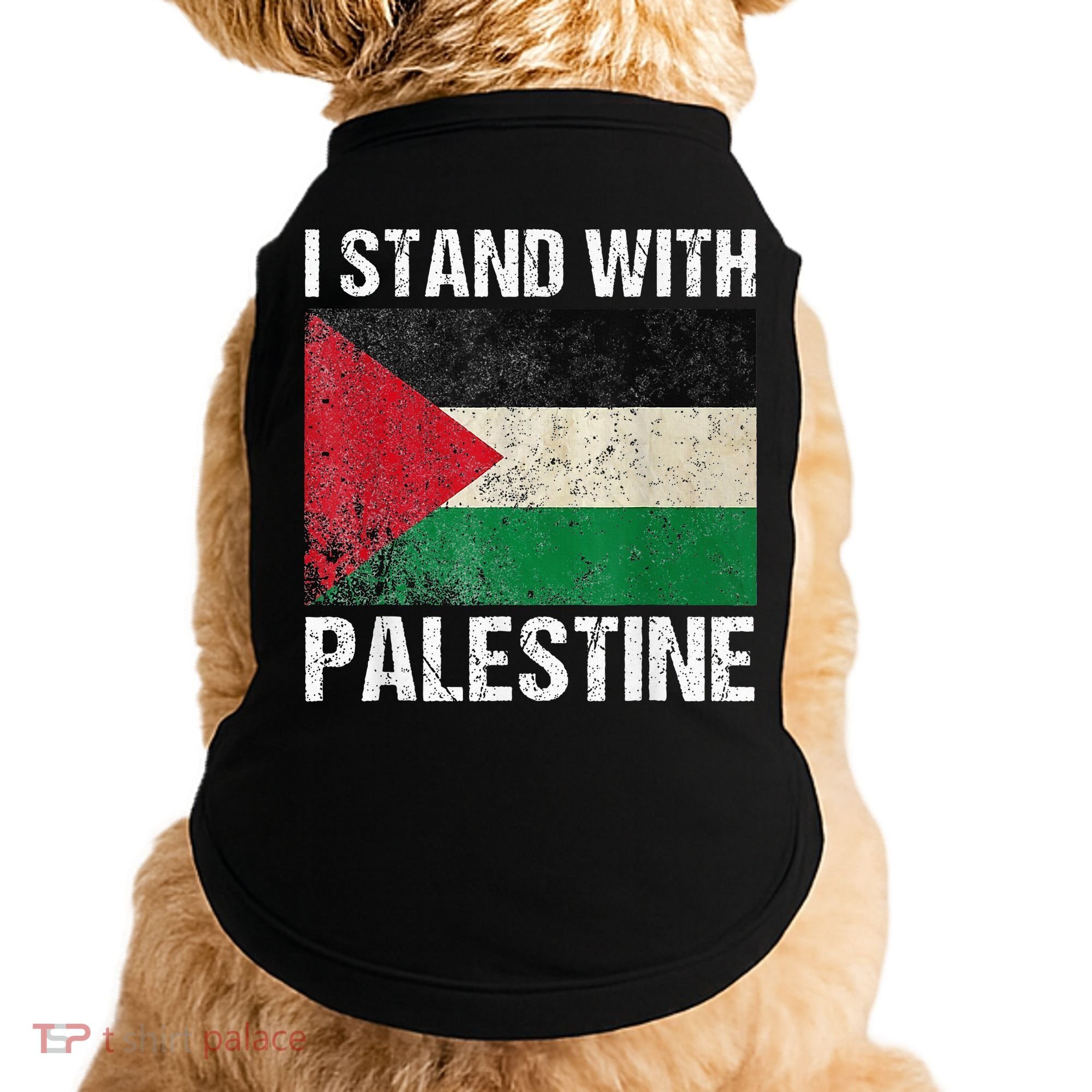 Support I stand with Palestine Free Palestine Flag Arabic Doggie Tank