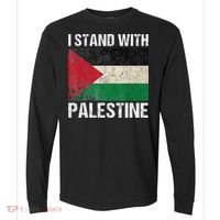 Support I stand with Palestine Free Palestine Flag Arabic Comfort Colors Heavyweight Long Sleeve T-Shirt thumb 0