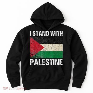 Support I stand with Palestine Free Palestine Flag Arabic Hoodie