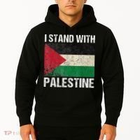 Support I stand with Palestine Free Palestine Flag Arabic Hoodie thumb 2