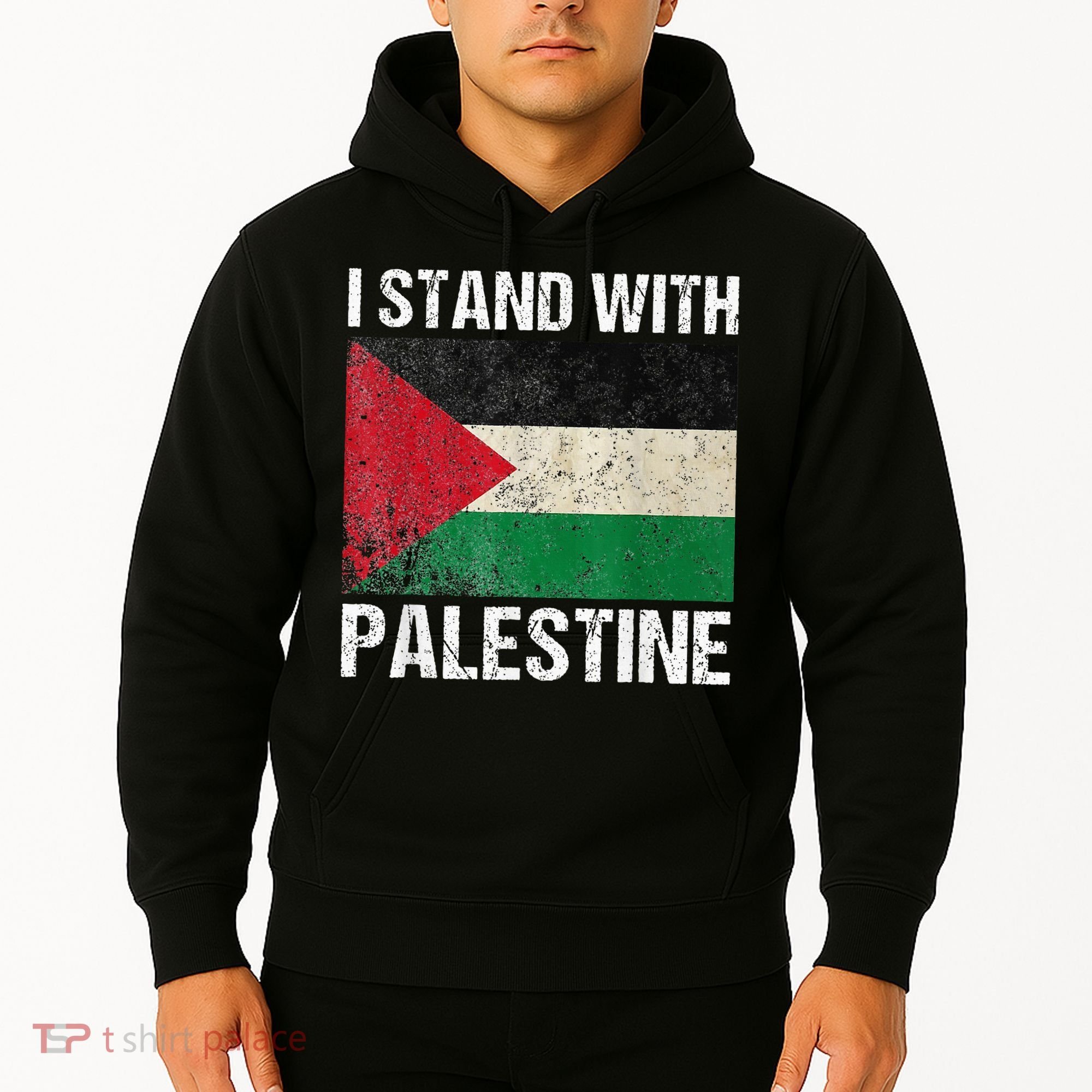 Support I stand with Palestine Free Palestine Flag Arabic Hoodie
