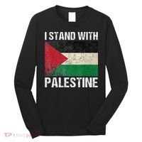 Support I stand with Palestine Free Palestine Flag Arabic Long Sleeve Shirt thumb 0
