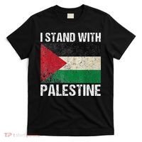 Support I stand with Palestine Free Palestine Flag Arabic T-Shirt thumb 0