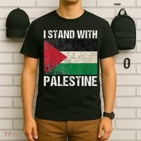 Support I stand with Palestine Free Palestine Flag Arabic T-Shirt thumb 6