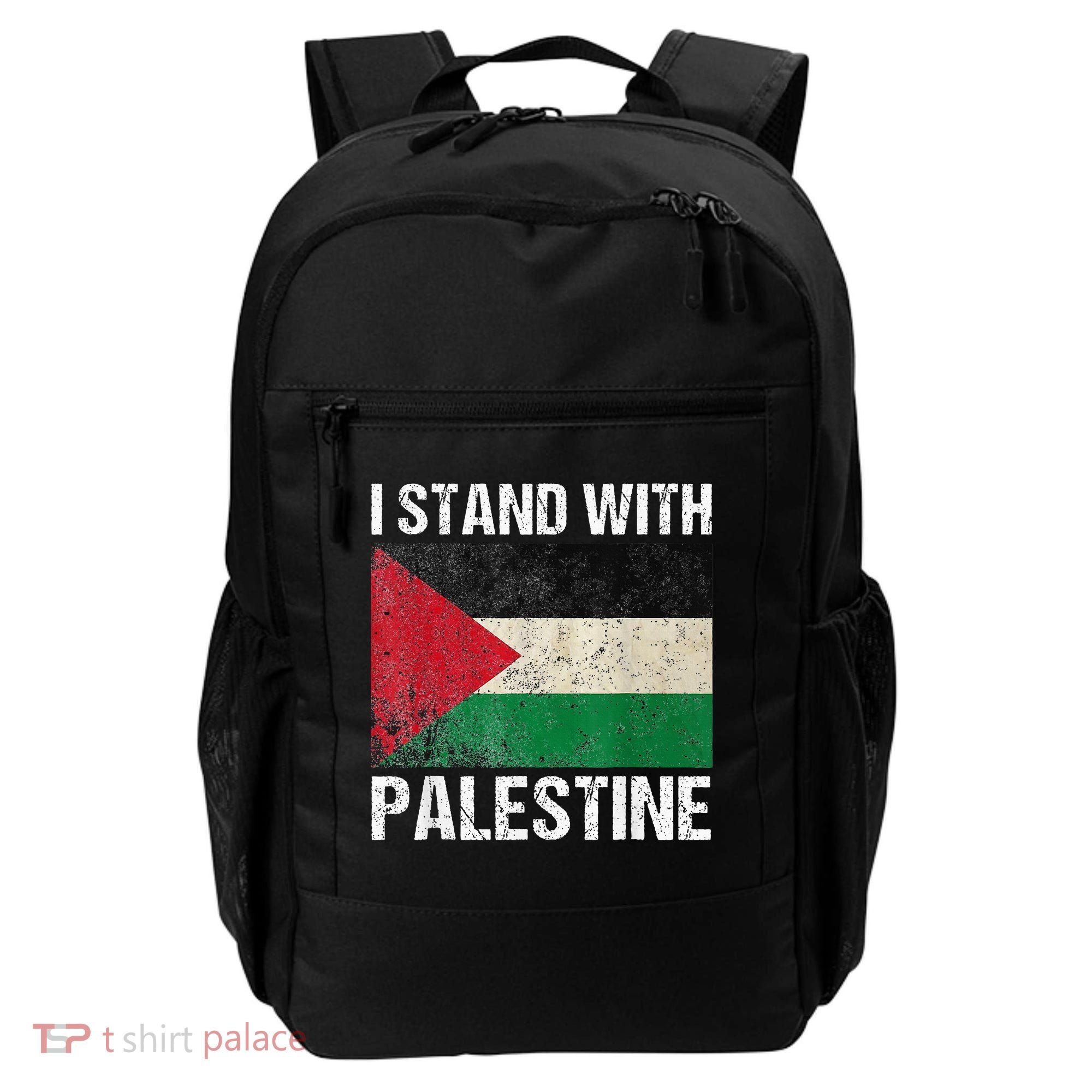 Support I stand with Palestine Free Palestine Flag Arabic Backpack