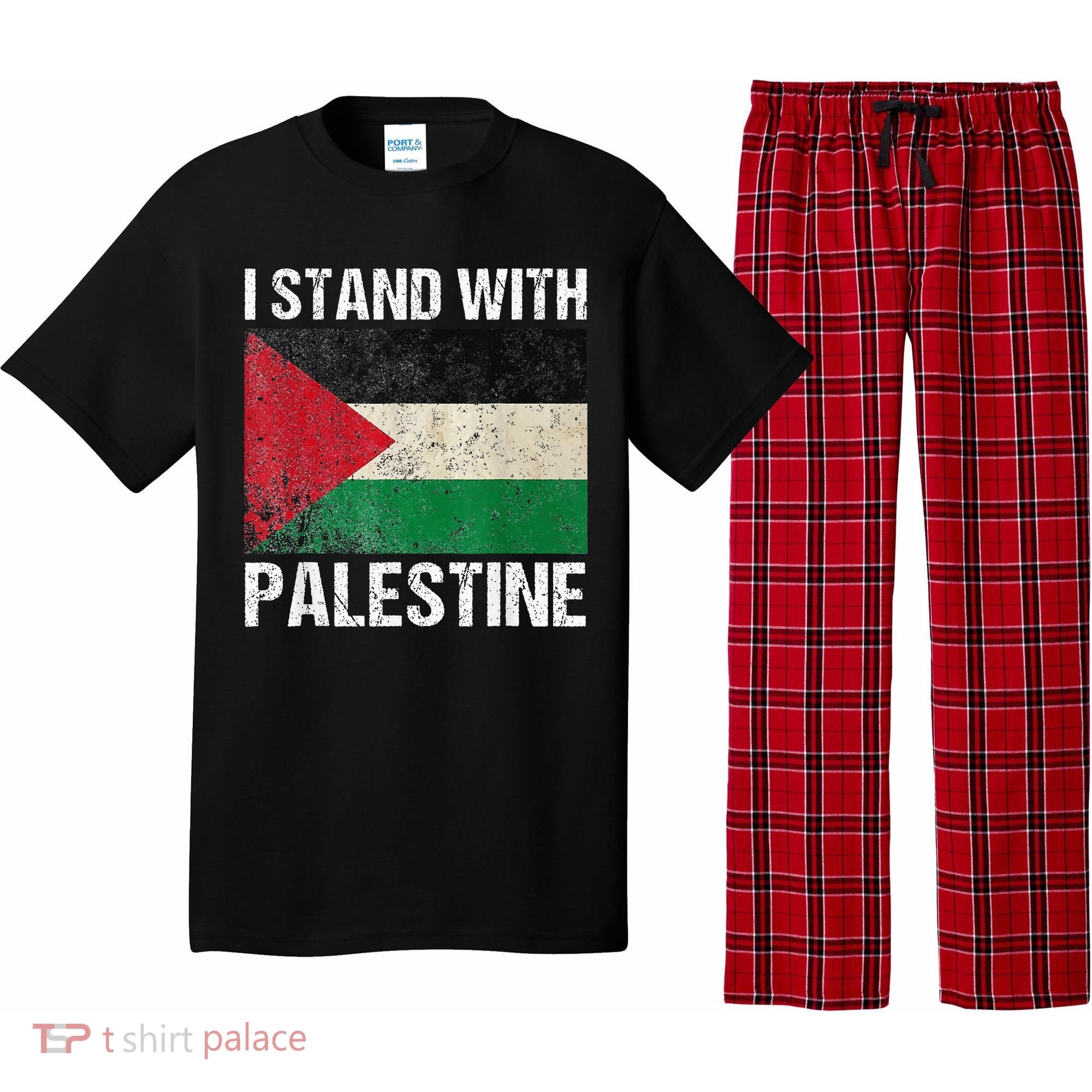 Support I stand with Palestine Free Palestine Flag Arabic Pajama Set