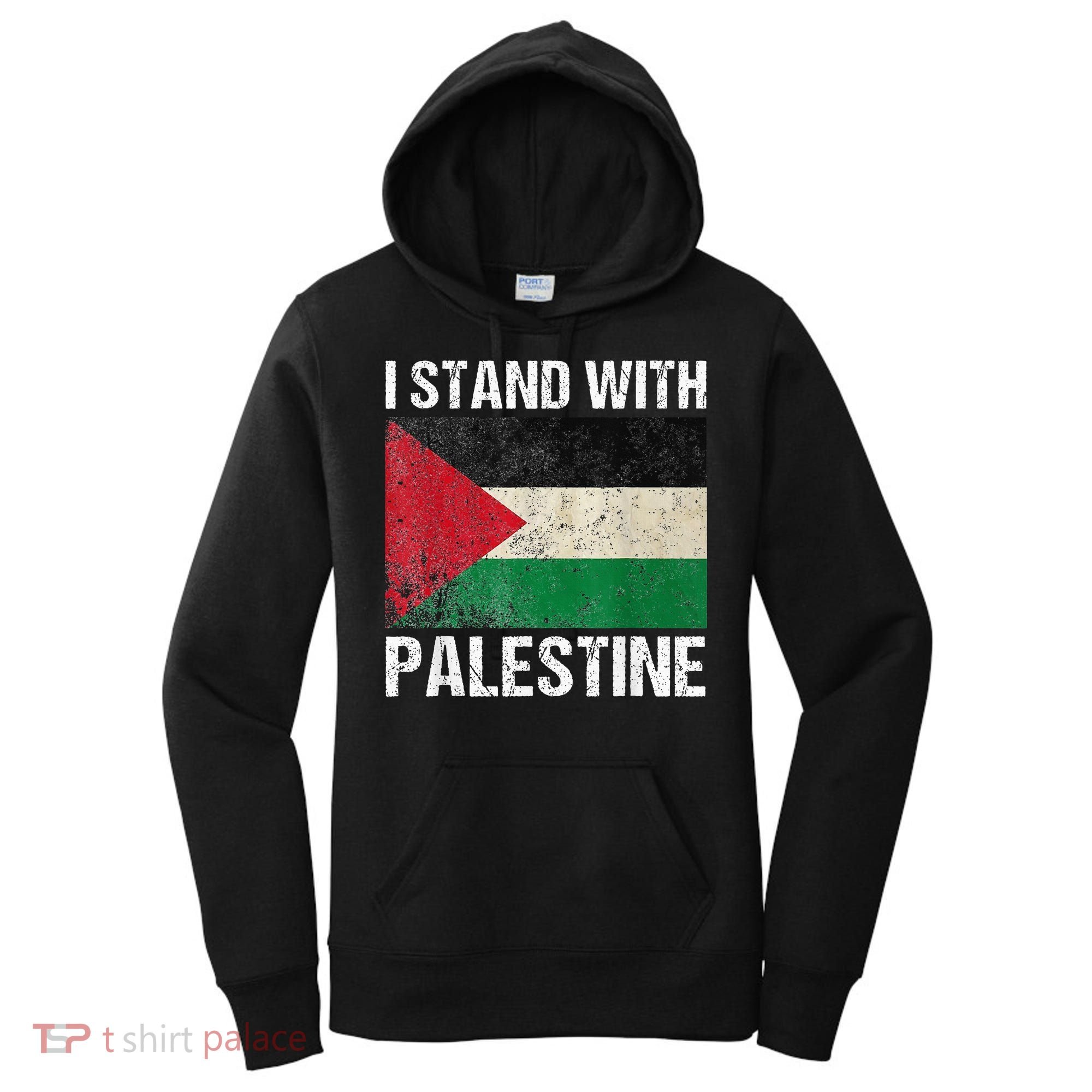Support I stand with Palestine Free Palestine Flag Arabic Women's Hoodie