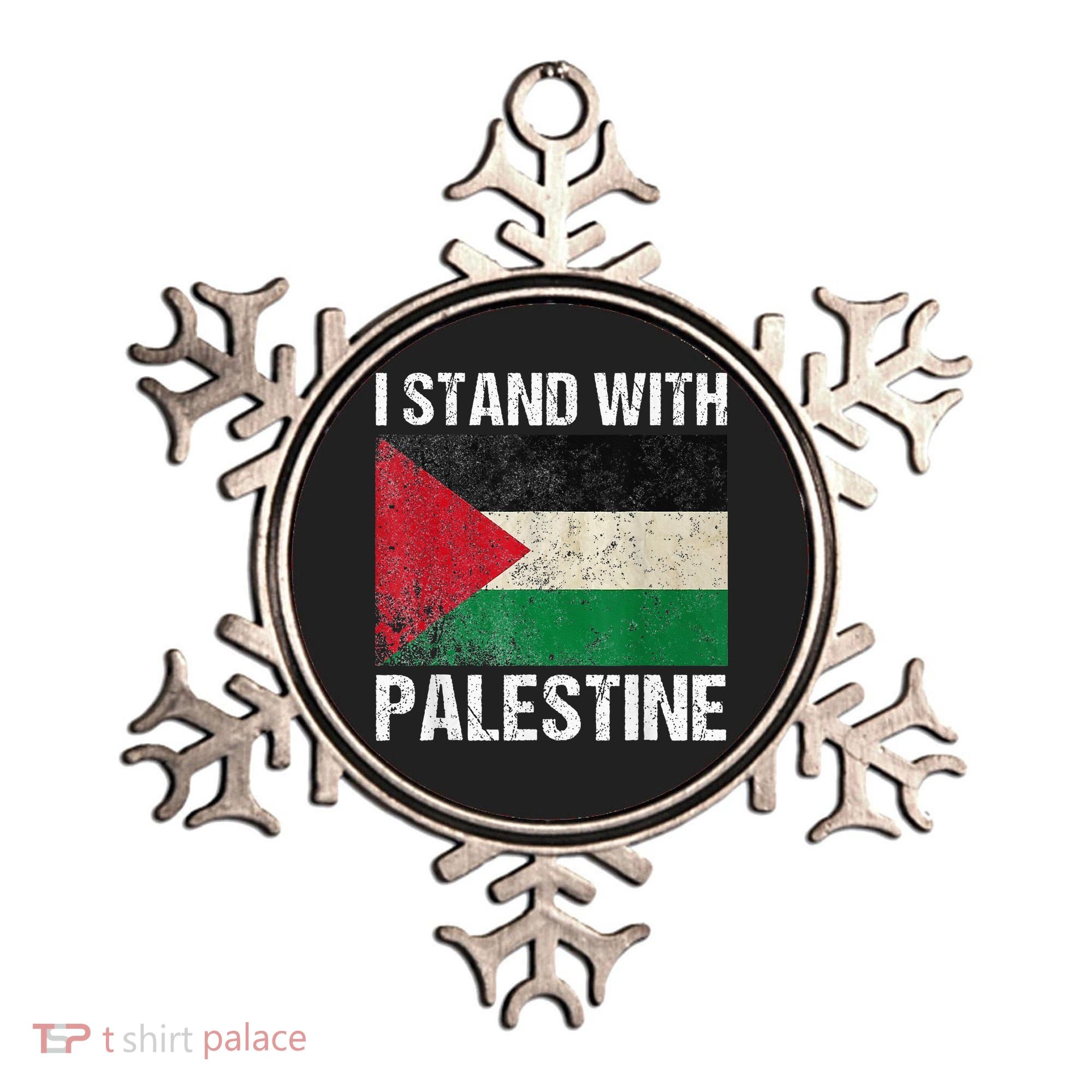 Support I stand with Palestine Free Palestine Flag Arabic Ornament