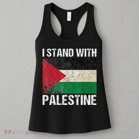 Support I stand with Palestine Free Palestine Flag Arabic Women's Tank Top thumb 3
