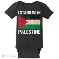 Support I stand with Palestine Free Palestine Flag Arabic Baby Bodysuit thumb 0