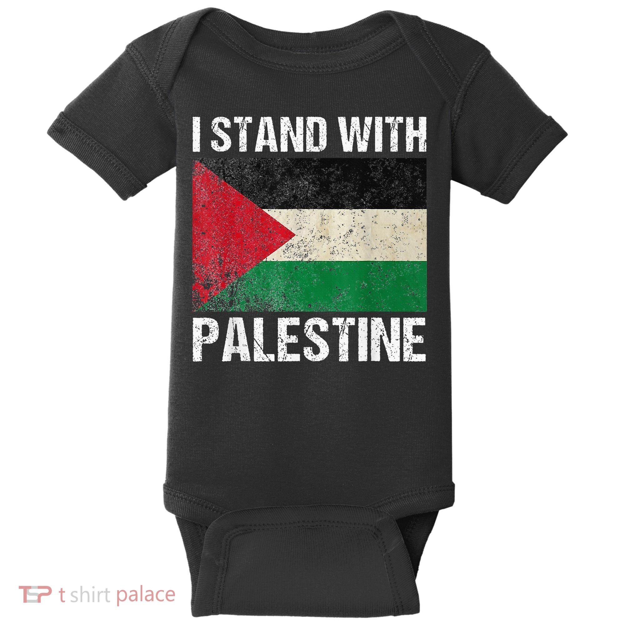 Support I stand with Palestine Free Palestine Flag Arabic Baby Bodysuit