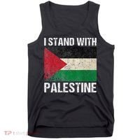 Support I stand with Palestine Free Palestine Flag Arabic Tank Top thumb 0