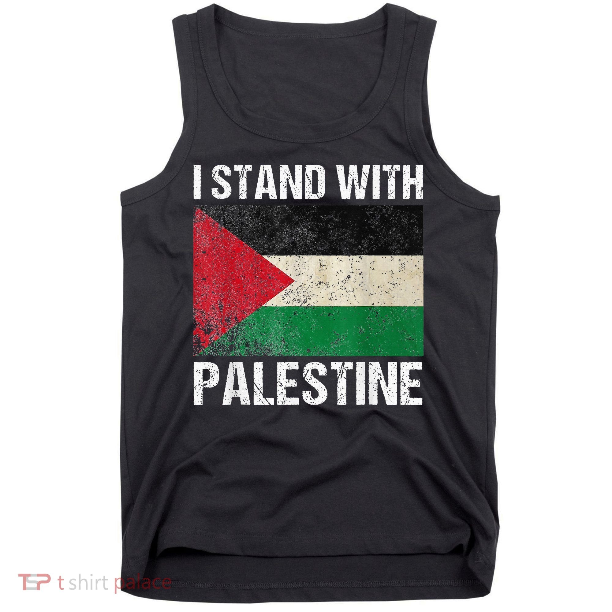 Support I stand with Palestine Free Palestine Flag Arabic Tank Top