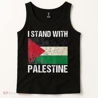 Support I stand with Palestine Free Palestine Flag Arabic Tank Top thumb 2