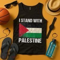 Support I stand with Palestine Free Palestine Flag Arabic Tank Top thumb 4