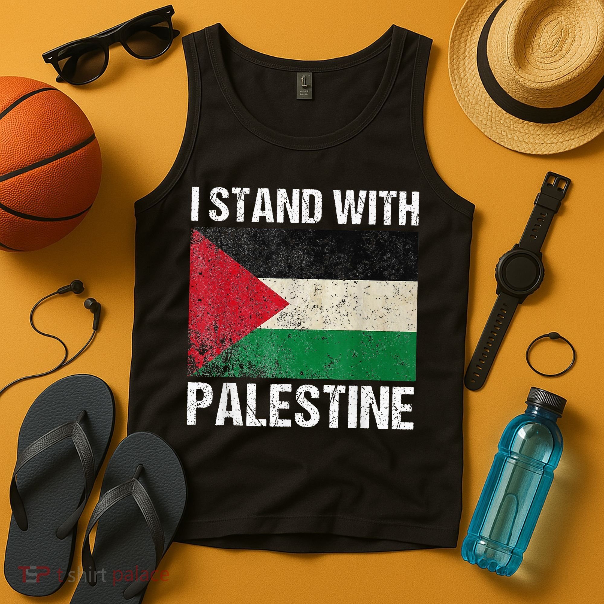 Support I stand with Palestine Free Palestine Flag Arabic Tank Top