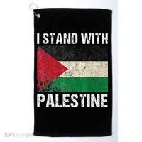 Support I stand with Palestine Free Palestine Flag Arabic Golf Towel thumb 0