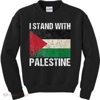 Support I stand with Palestine Free Palestine Flag Arabic Kids Sweatshirt thumb 0